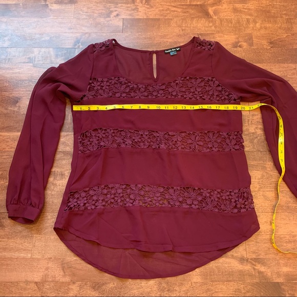 Double Zero Sheer and Crochet Lace Blouse - Picture 5 of 6